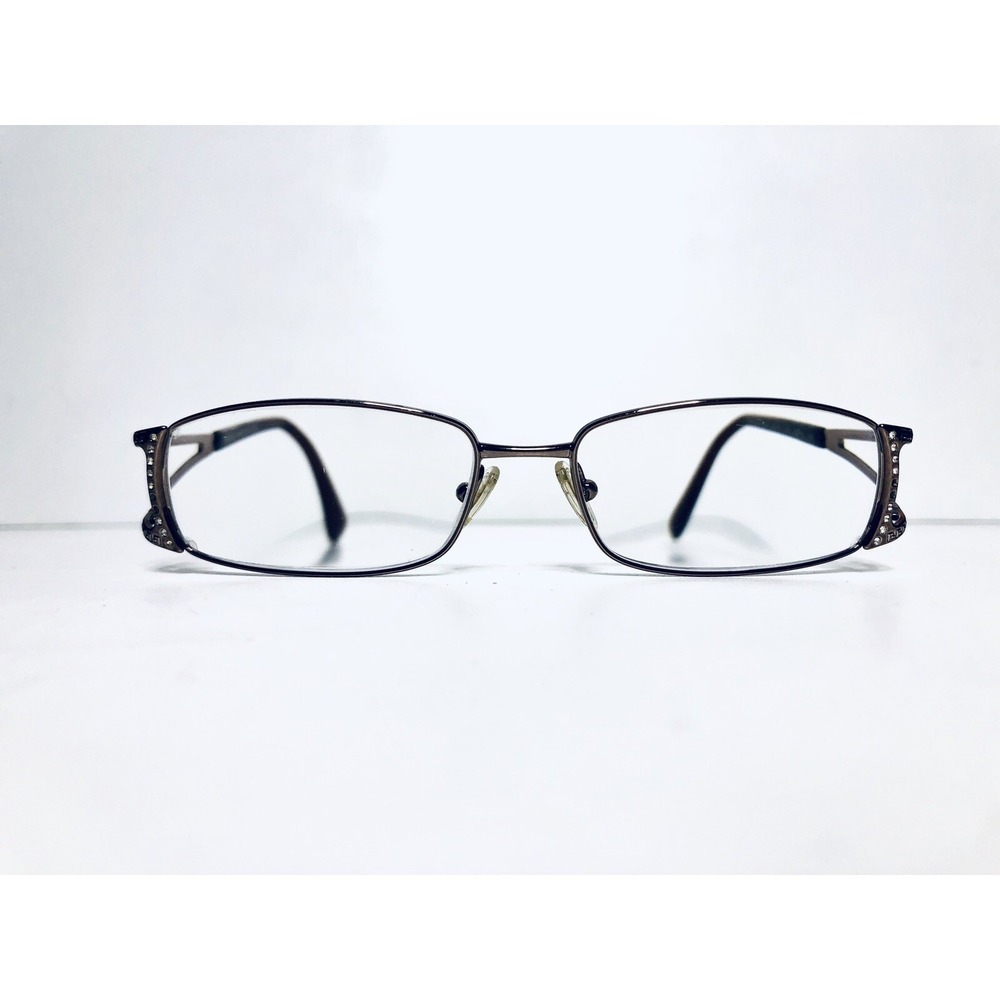 Versace Brown Gun Metal Rectangular Glasses Temple Italy MOD1091-B 52 15 135
